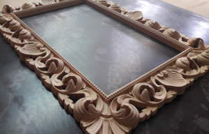 рама для зеркала (бук), фрезеровка дерева ЧПУ, деревянная рама для зеркала